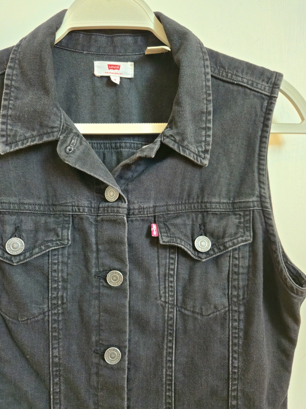 Levi's Black Denim Button-Up Sleeveless Dress - Picture 3 of 4